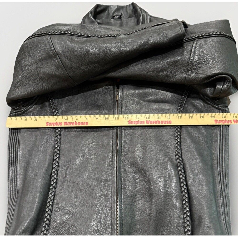Milwaukee Leather Women’s M Black Motorcycle Jacket Zip-Out Liner Braided Sides - Picture 9 of 16